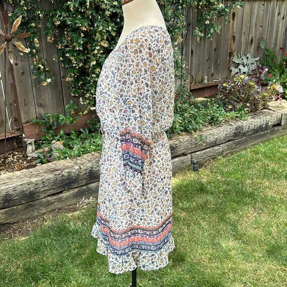 Eyeshadow Boho Peasant Tiny Flowers Babydoll Dress Size Medium - Picture 7 of 8